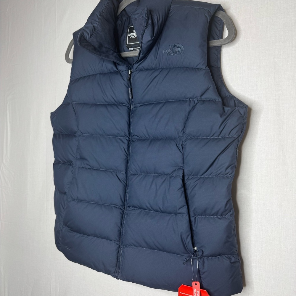The North Face Womens Nuptse Navy Puffer Vest Sz M 700 Goose Down Outdoor - Picture 2 of 7
